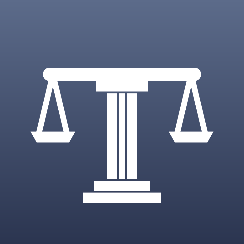 The Temida icon: scales on a Greek column, on a slate tile